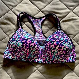 PINK multi colored sports bra, Size Large